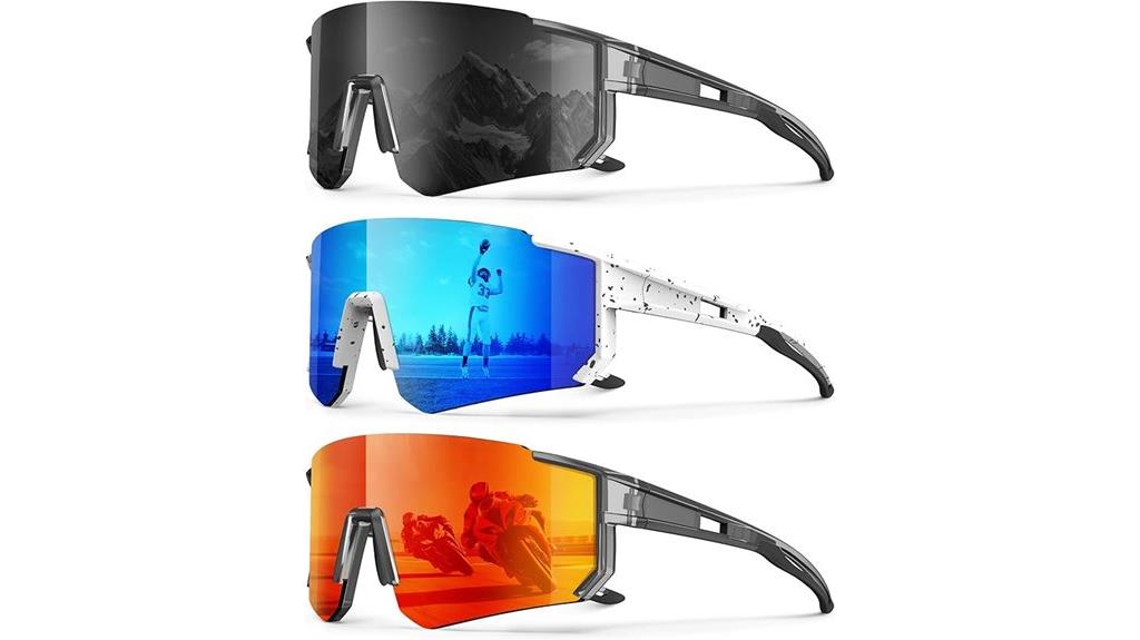 three pair polarized sunglasses
