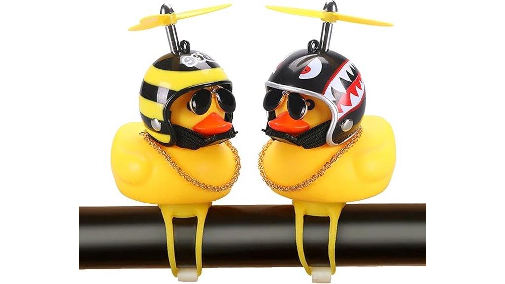 two rubber duck ornaments