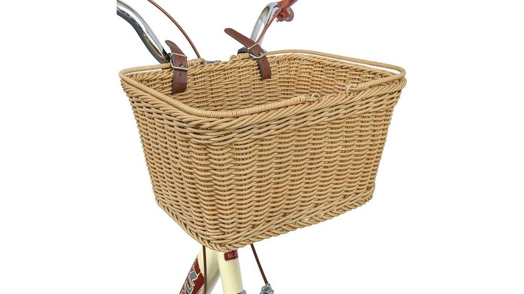 wicker basket for bicycle