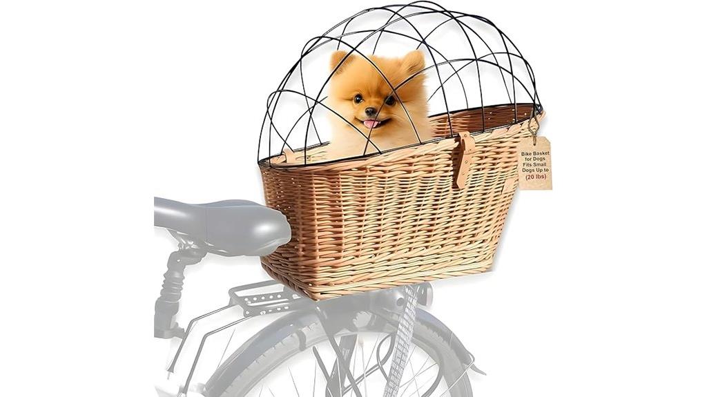 wicker bike dog basket