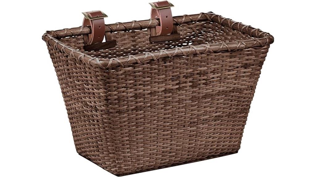 woven rectangular cane basket
