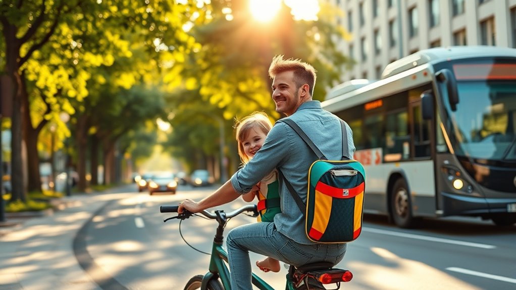 bike commutes with childcare
