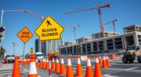 construction signs and detours