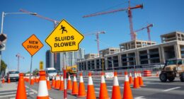 construction signs and detours