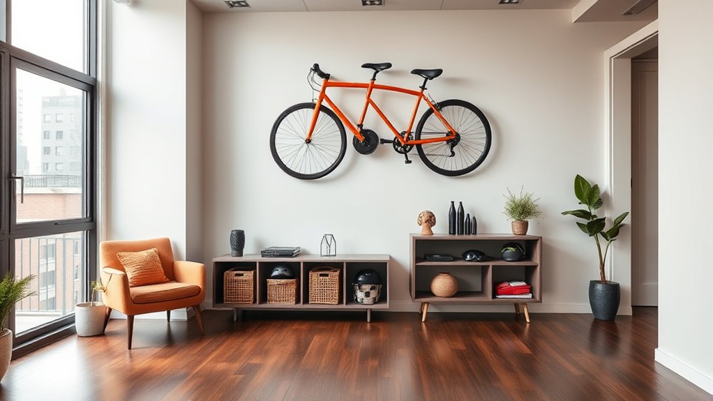 creative apartment bike storage