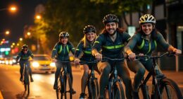 nighttime motorcycle camaraderie