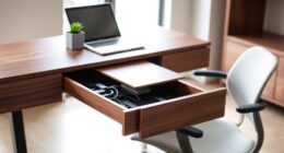 sit stand desks with cable drawers