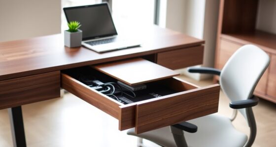 sit stand desks with cable drawers