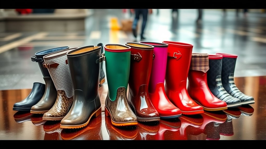stylish waterproof rain boots