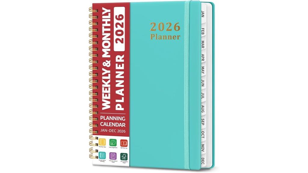 aquamarine a5 calendar planner