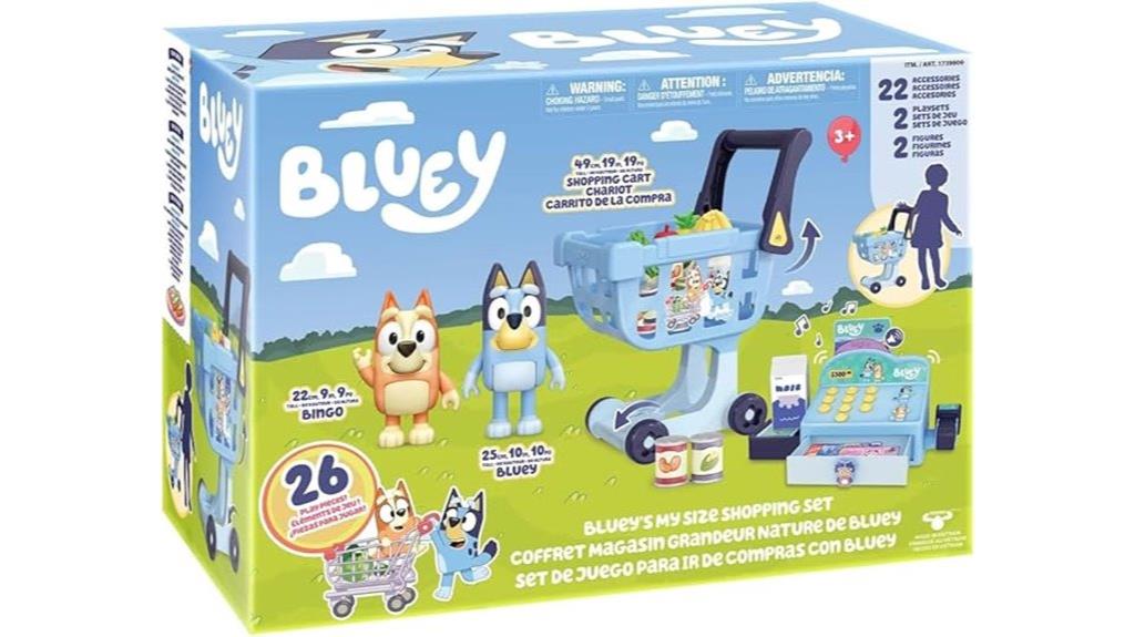 bluey themed kids shopping playset
