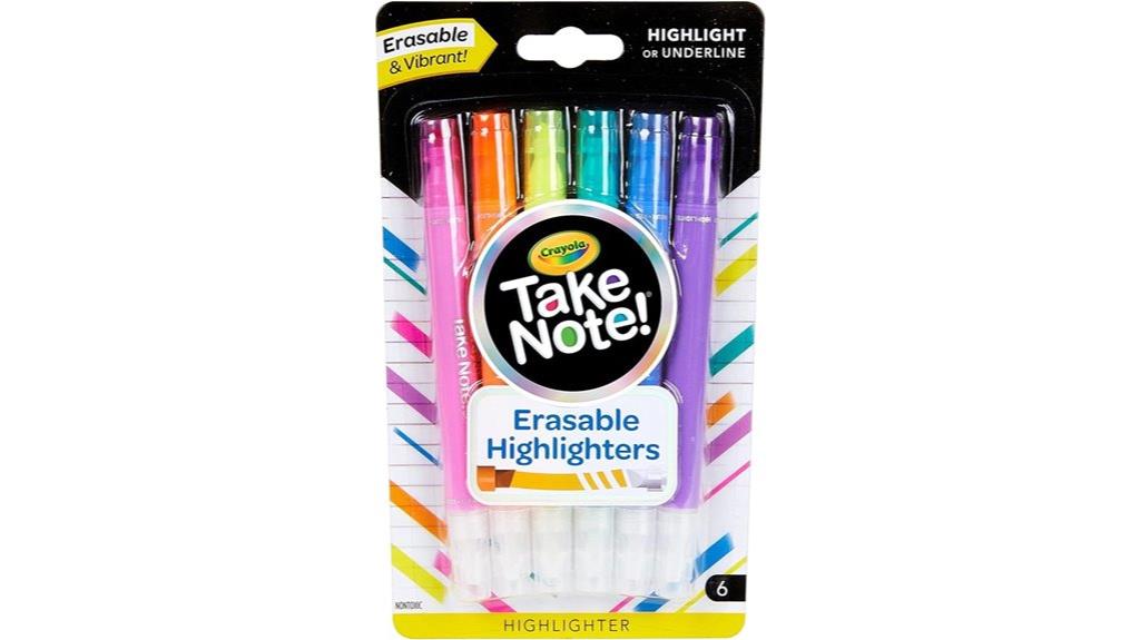 erasable highlighting marker set