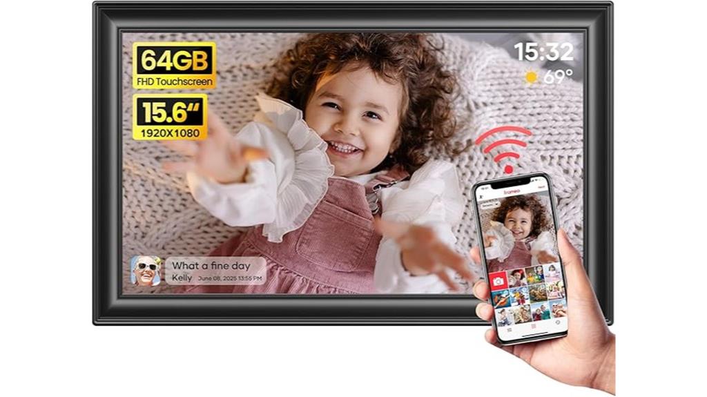 large wifi touch photo frame