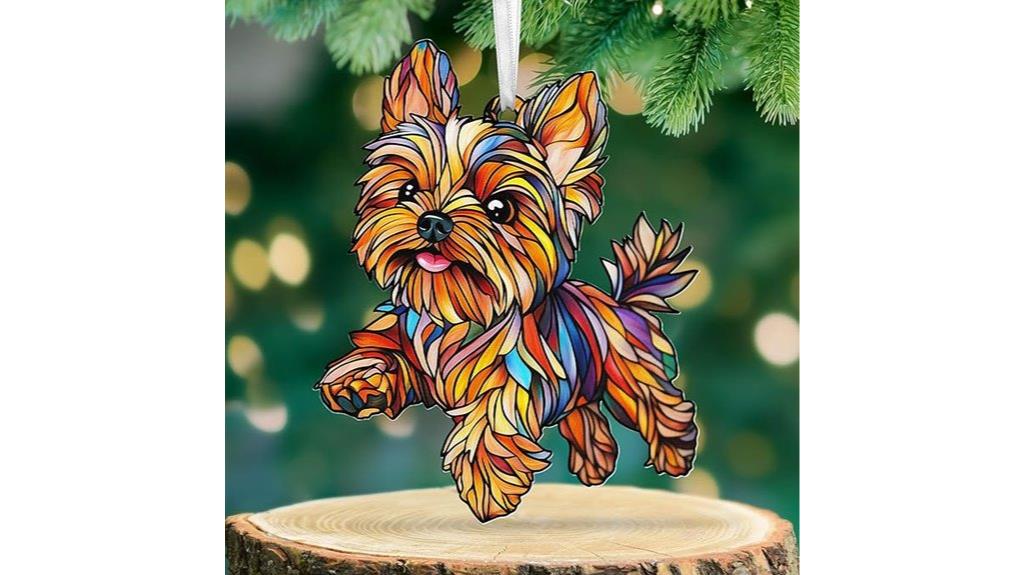 yorkie dog holiday ornaments