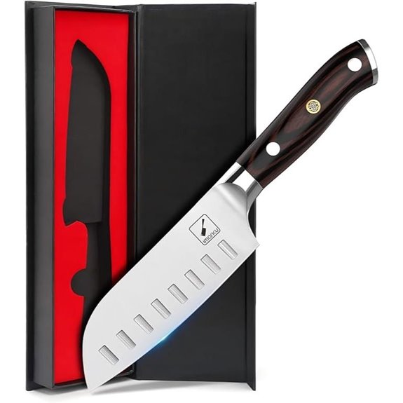 imarku 5-Inch Santoku Chef Knife with Pakkawood Handle