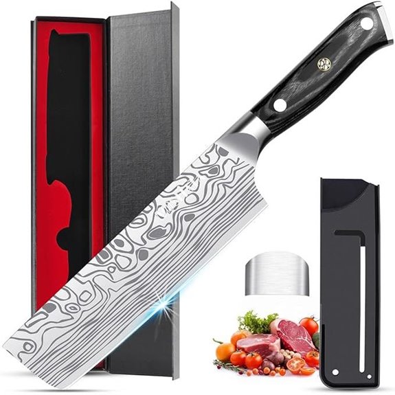MOSFiATA 7” Nakiri Chef’s Knife with Finger Guard