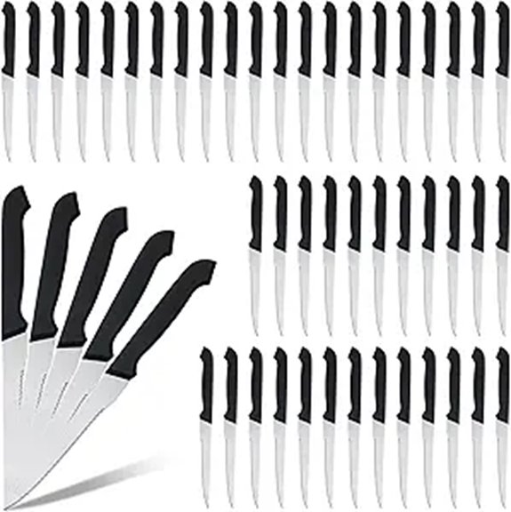 Therwen 50 pcs 8.8 Serrated Steak Knife Set