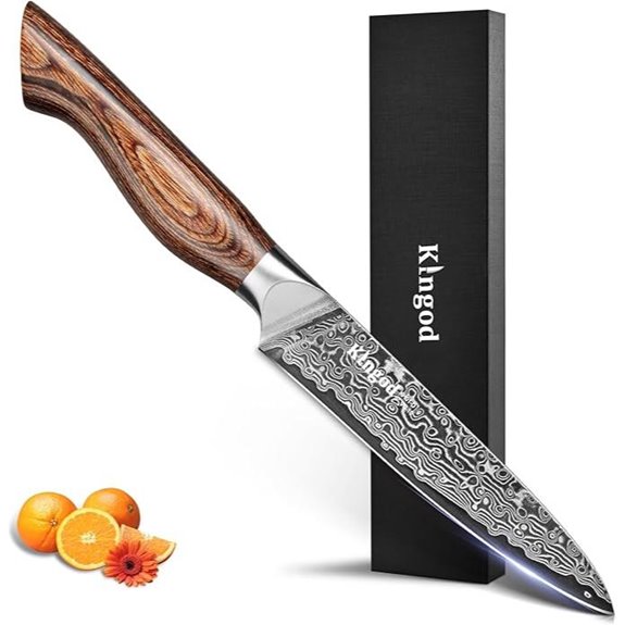 5-Inch VG10 Utility Kitchen Knife with Wooden Handle