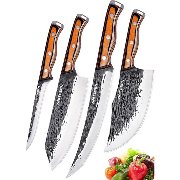 4-Piece Hand Forged Kitchen & Butcher Knife Set