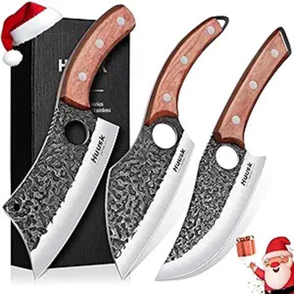 Huusk 3-Piece Japanese Meat and Kitchen Knife Set