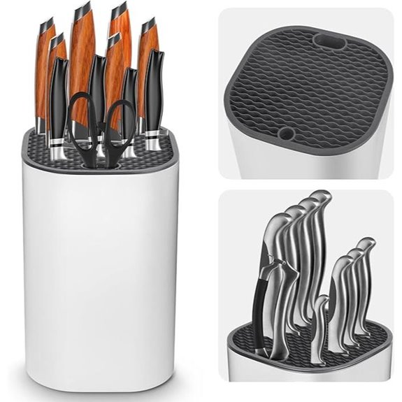 Ninonly Knife Block with Scissors Slot & Storage