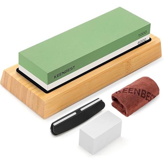 Whetstone Knife Sharpening Kit with Base and Guide