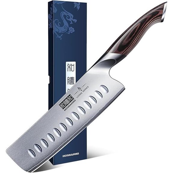 HOSHANHO 7 Nakiri Knife with Pakkawood Handle