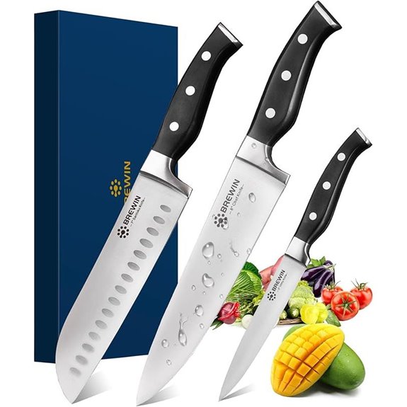 Brewin 3-Piece Professional Chef Kitchen Knife Set