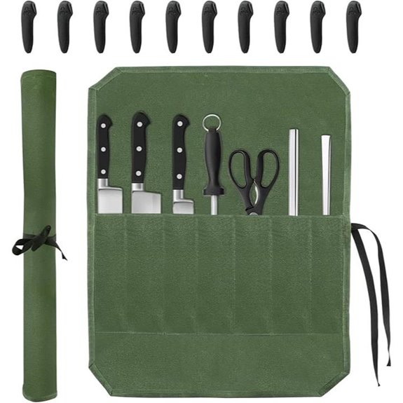 Chef Knife Roll Bag with 7 Slots and Protectors