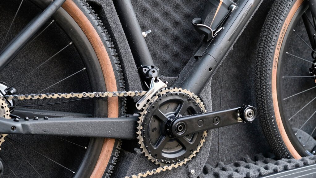 foam padding protects bike