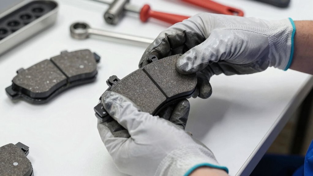 handle brake pads carefully