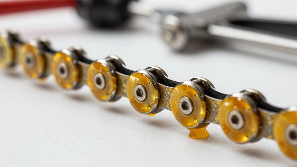 waxing bicycle chain neatly