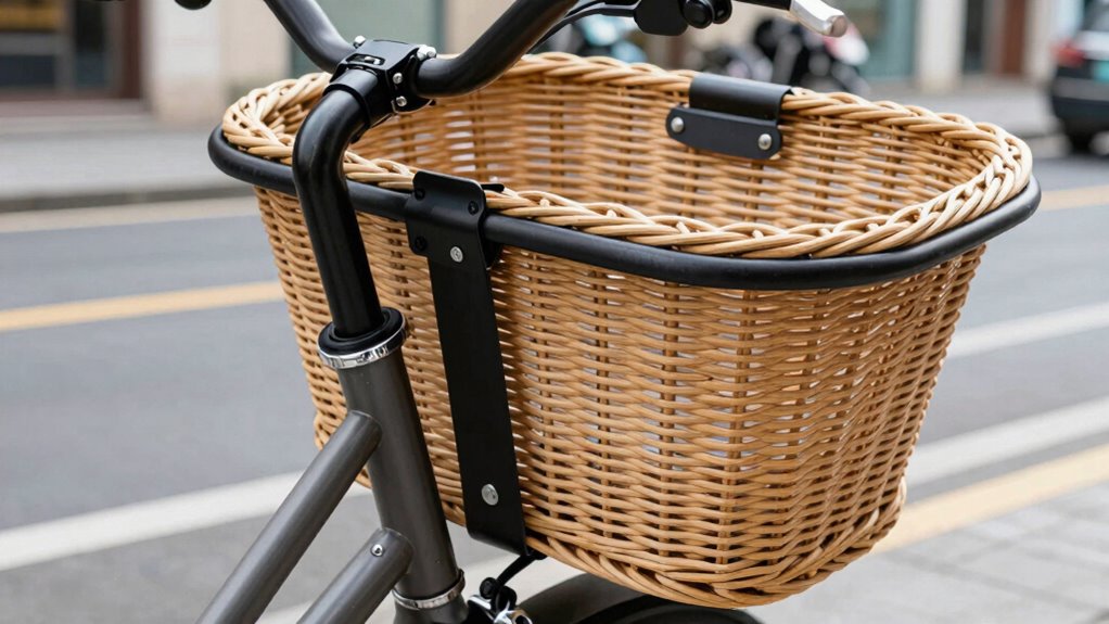 secure durable bike basket mounting