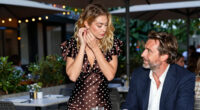 Gigi Hadid Wears A Chocolate Polka-Dot Dress On A Date Night With Bradley Cooper